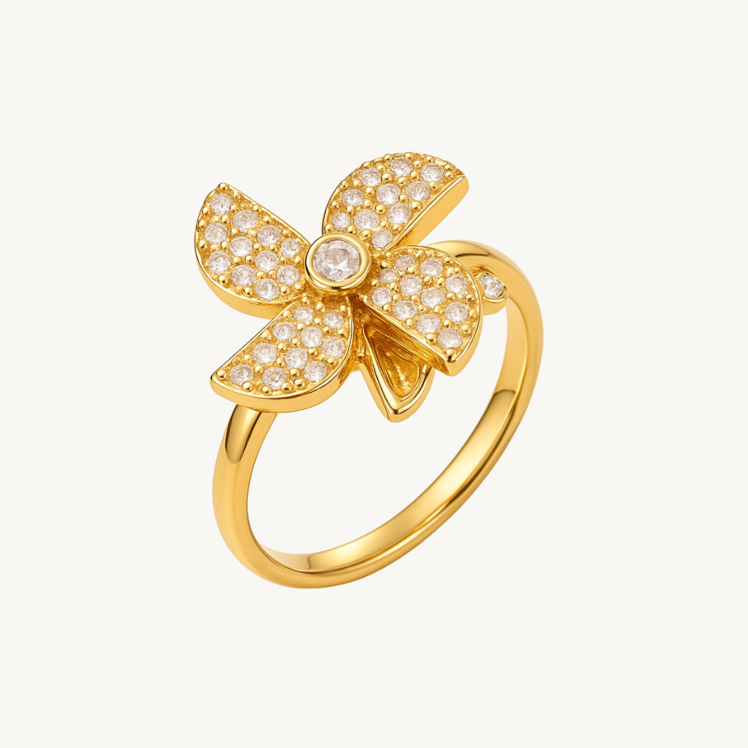 Rotating Windmill Spinning Anxiety Clam Ring