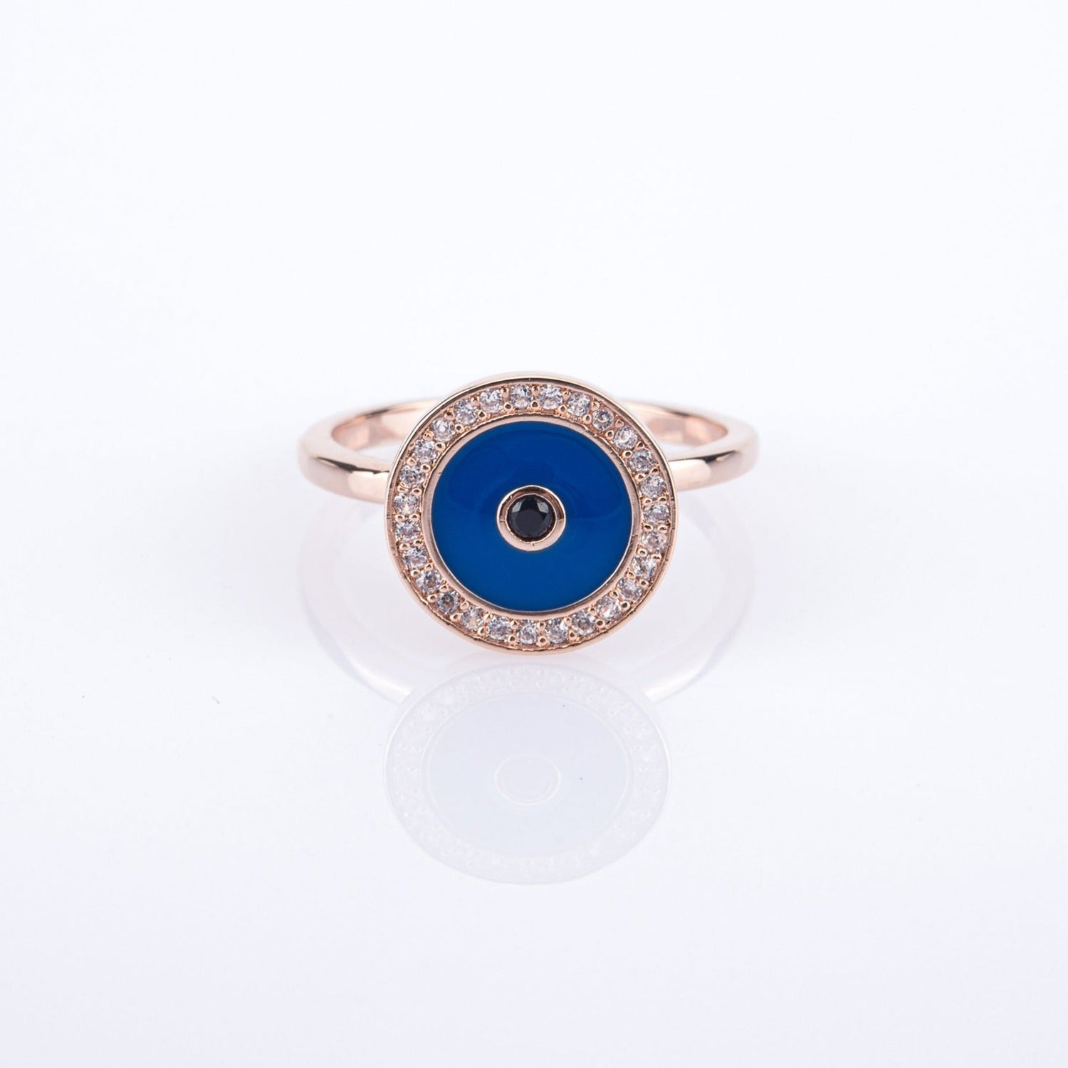 Evil Eye Adjustable Clam Ring