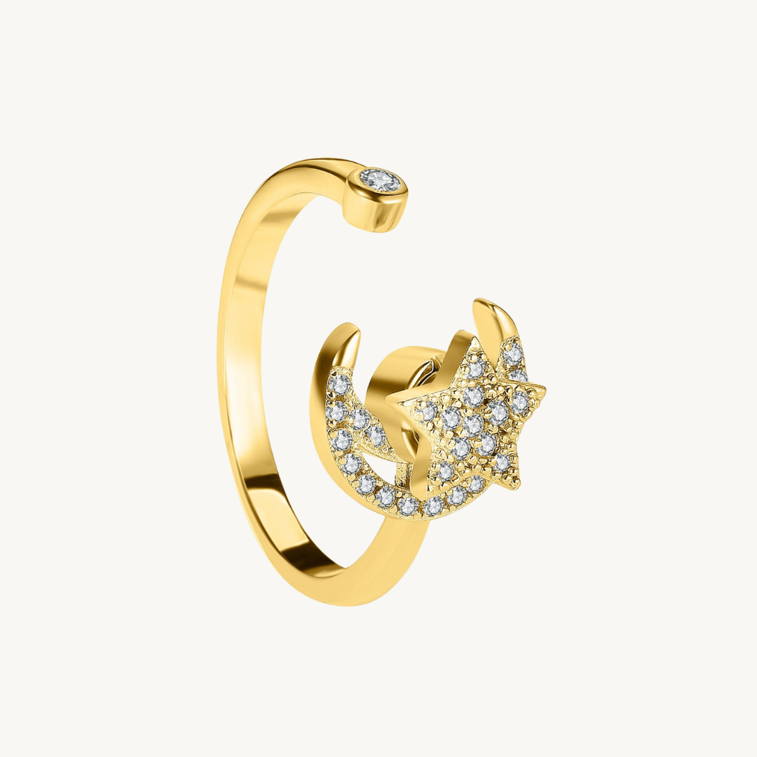 Starry Night Spinner Clam Ring