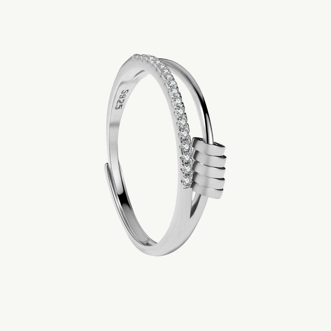 925 Sterling Silver Tranquility Sliding Clam Ring