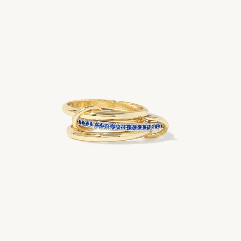 3-In-One Interlocking Clam Ring - Sapphire Blue