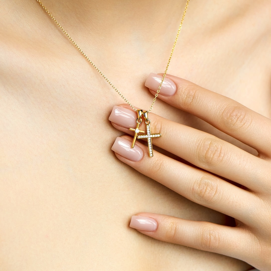 Pray Through It - Double Cross Necklace
