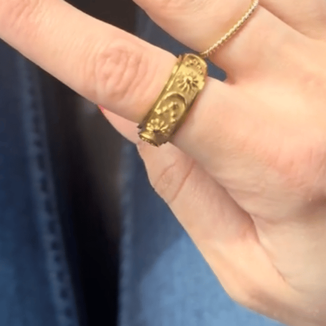 Sun and Moon Clam Ring